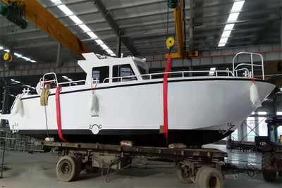 36-foot aluminum working speedboat
